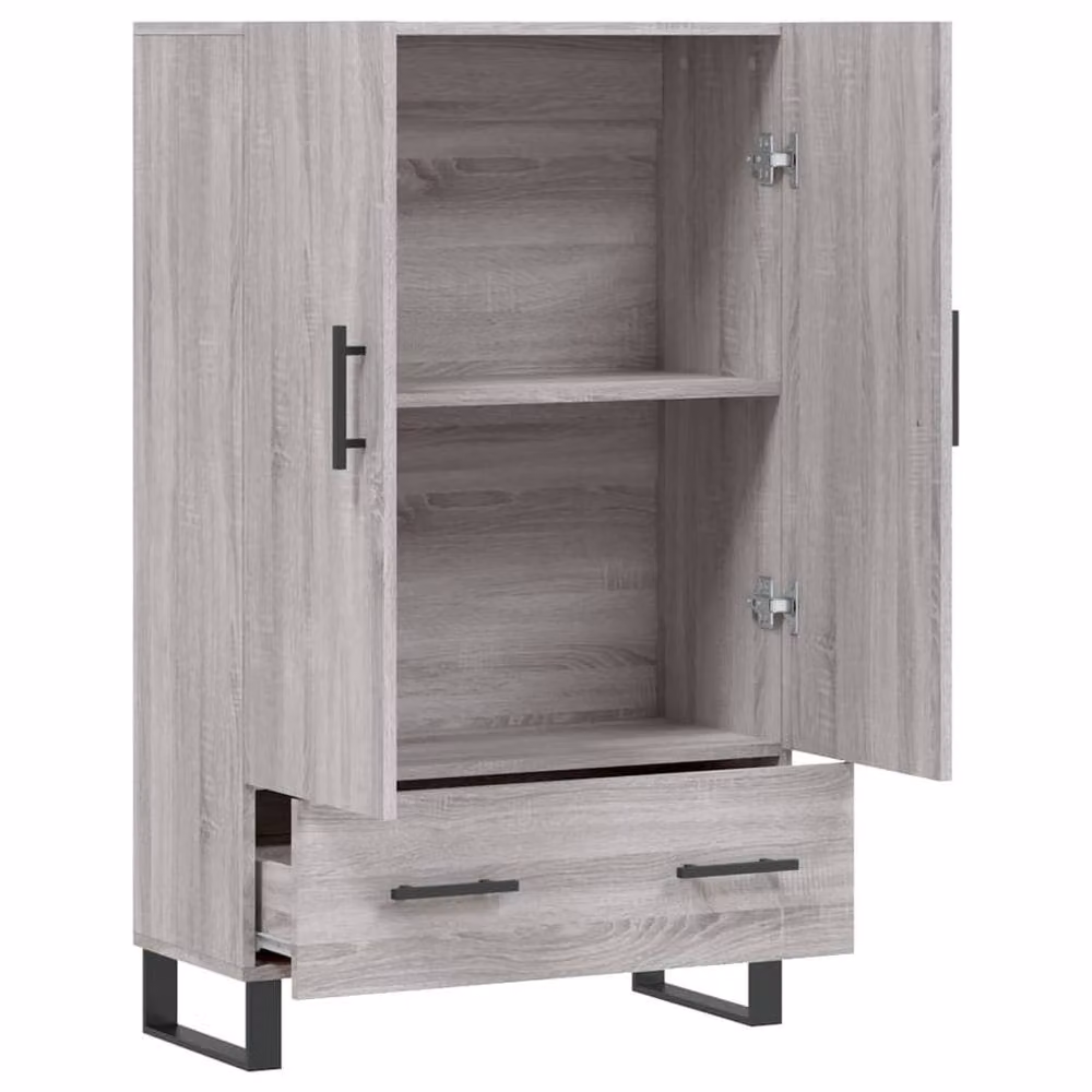 Berkfield Home Grey Sonoma Highboard in Engineered Wood, W/D/H: 69.5 x 31 x 115 cm – 2