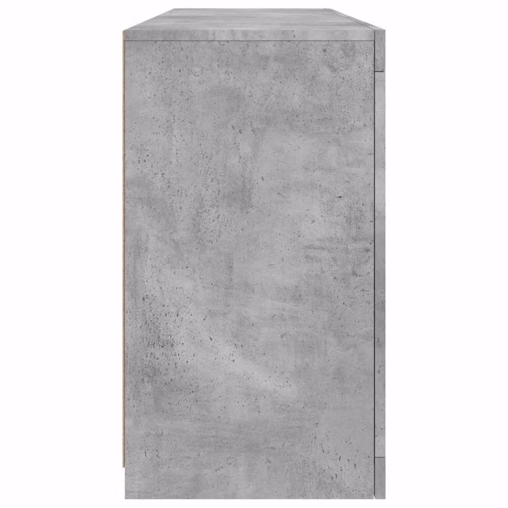 Berkfield Home Sideboard with Integrated LED Lights in Concrete Grey, W/D/H: 163 x 37 x 67 cm – 4