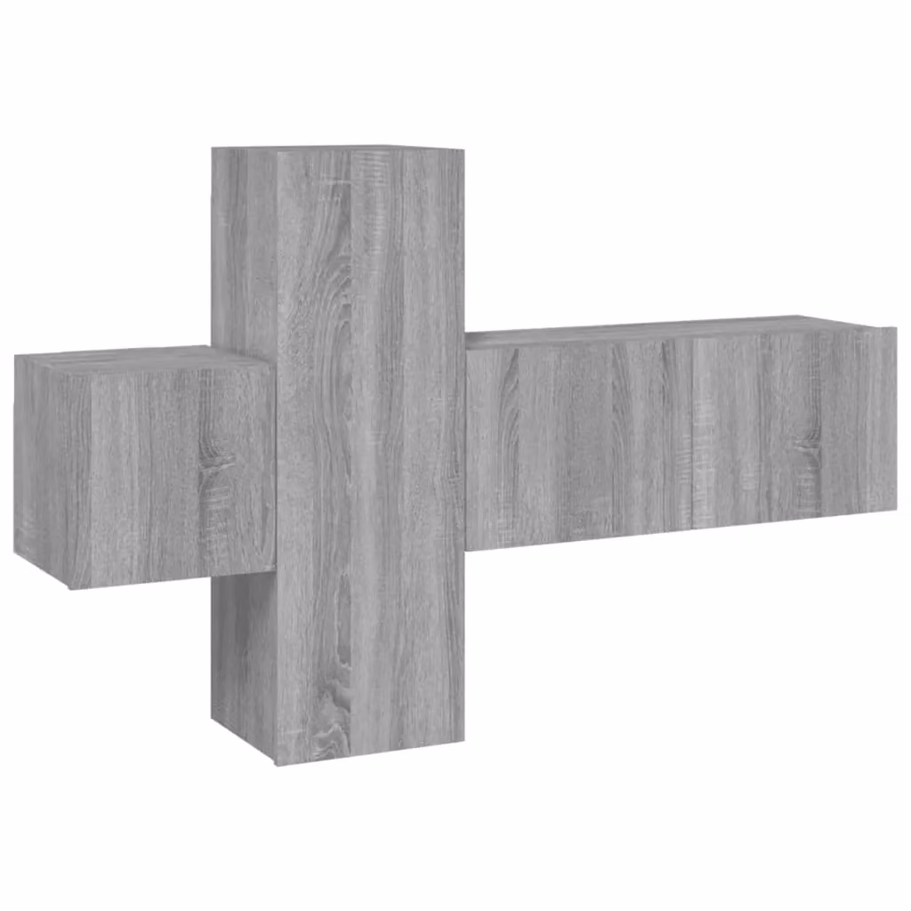 Berkfield Home 3 Piece TV Cabinet Set in Grey Sonoma Matt Engineered Wood – 2