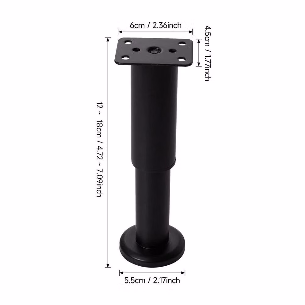 PAWNORA Set of 4 Adjustable Brushed Black Steel Table Legs – 2