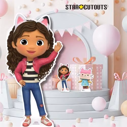 Star Cutouts SC4274 Gabby Waving Gabby's Dollhouse Star Mini Cardboard Cut Out, Multicolour – 2