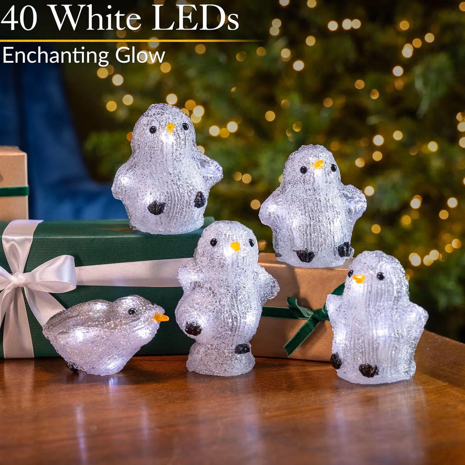 Christow Multicolour Penguin Christmas LED Lights, Battery Powered, Set of 5 – 3