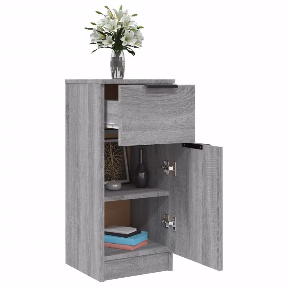 Berkfield Home Set of 2 Grey Sonoma Sideboards in Engineered Wood, W/D/H: 30 x 30 x 70 cm – 3
