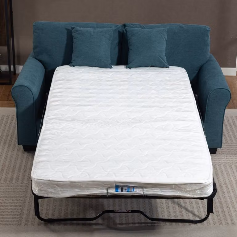 Artemis Home Lewiston 3 Seater Fabric Pull Out Sofabed in Petrol Blue