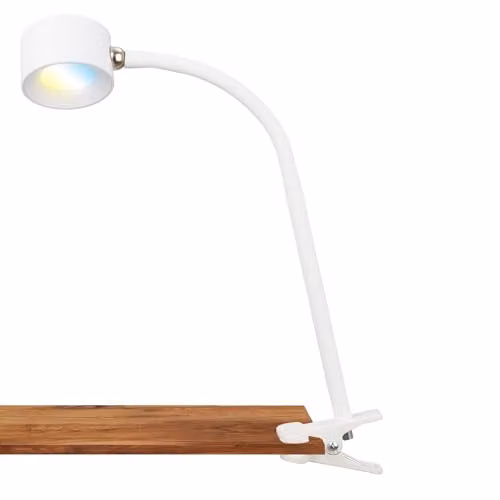 Briloner Rechargeable LED Clip On Reading Lamp with Dimmable CCT and Touch Control, White – 1