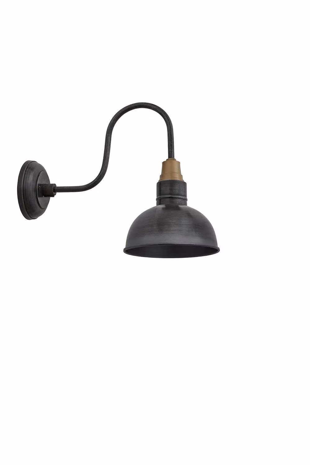 Industville Swan Neck Dome Wall Light in Grey Metal – 2