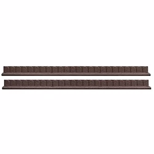Garden Gear Flexi-Edge Stone Effect Garden Border Edging, Recycled Rubber, Brown (2 Pack)