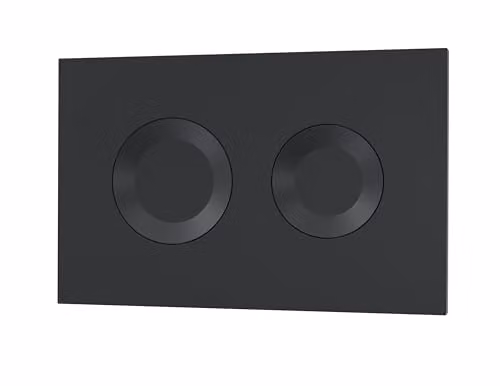 nuie XTY009PR4 Modern Dual Flush Plate with Round Buttons, Matt Black, W: 267 mm, H: 170 mm, D: 11 mm – 1