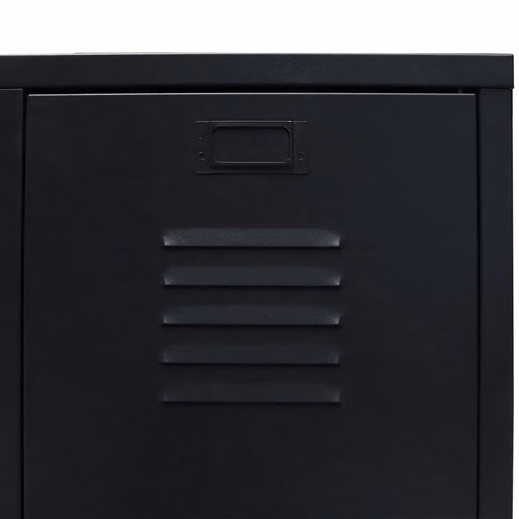 Berkfield Home Industrial Style Metal Wardrobe in Black, W/D/H: 67 x 35 x 107 cm – 4