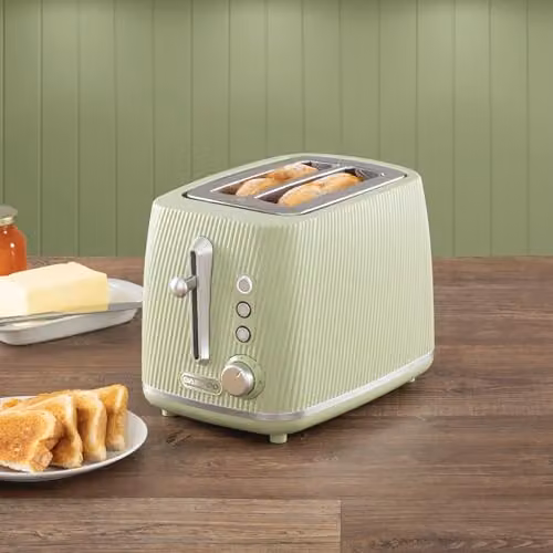 Daewoo Cascade 2-Slice Toaster in Black or Green – 2
