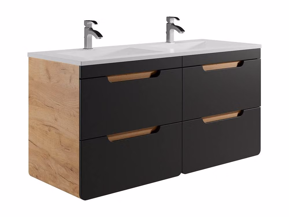 Vente-unique Wall-Mounted Bathroom Vanity with Undermount Basin in Grey – 3