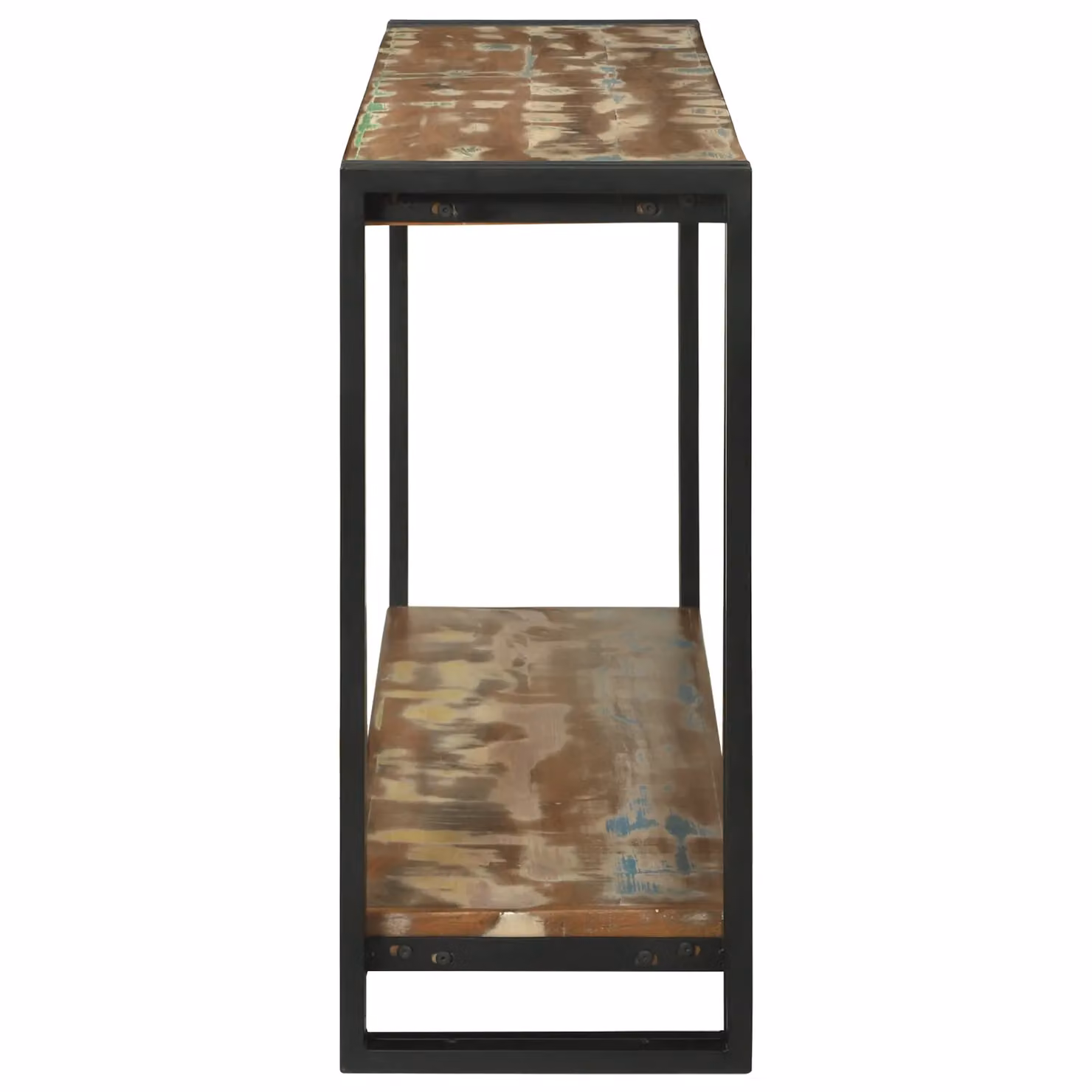 Berkfield Home Industrial Console Table with Shelf in Brown Multicolour Solid Reclaimed Wood, W: 120 cm, D: 33 cm, H: 75 cm – 3