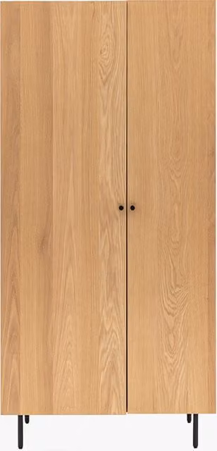 Perch & Parrow Citi Freestanding Oak Wardrobe in Black or Brown