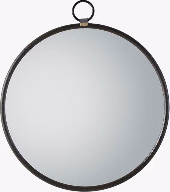 Perch & Parrow Greg Round Minimalist Hanging Mirror in Black