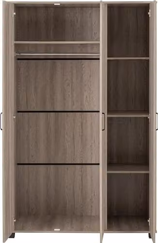 Seconique Oliver 3 Door Wardrobe in Light Oak Effect, W/D/H: 120 x 52 x 190 cm – 3