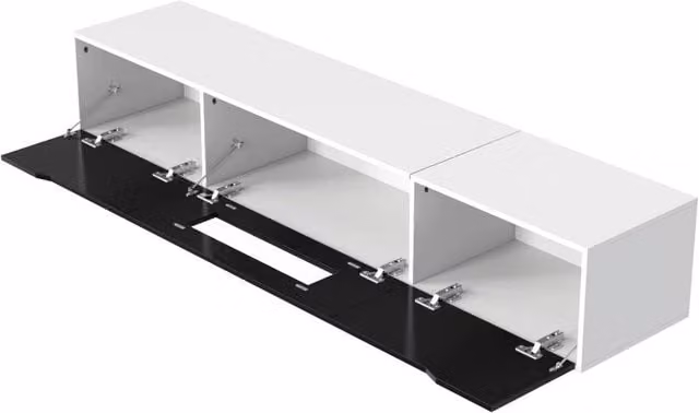 Kelvenix Modern White Glossy Floating LED TV Stand with Integrated Lighting W/D/H: 180 x 35 x 30 cm – 1