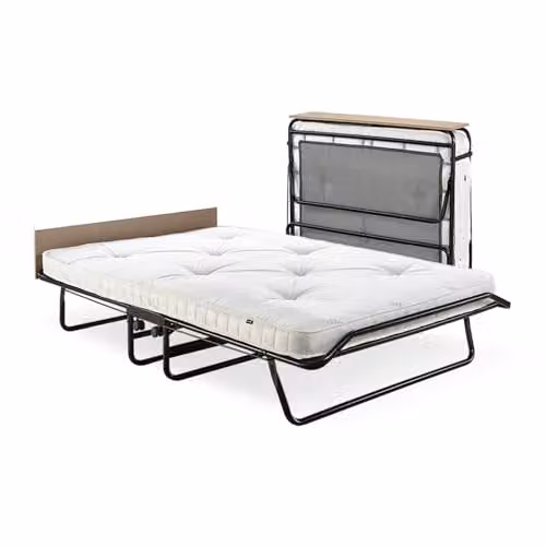 JAY-BE Supreme Small Double Folding Bed with Pocket Sprung Mattress, Black and White