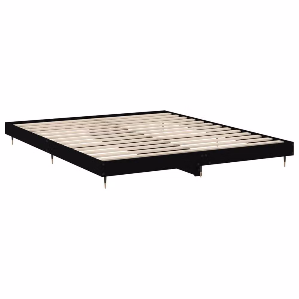 Berkfield Home Black Engineered Wood Bed Frame 200 x 200 cm – 3