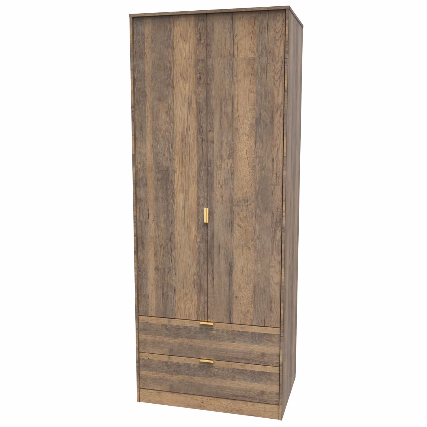 Ready Assembled 2 U Tamworth 2 Door 2 Drawer Wardrobe in Dark Brown – 2