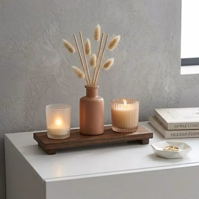 Garden Greatness Jasmine Musk Reed Diffuser and Tealight Candle Set in Multicolour Floral Glass