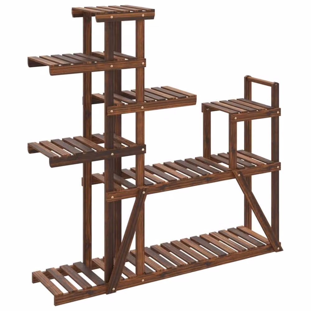 Berkfield Home Elegant Flower Stand in Brown Solid Wood, W/D/H: 110 x 25 x 111 cm – 3