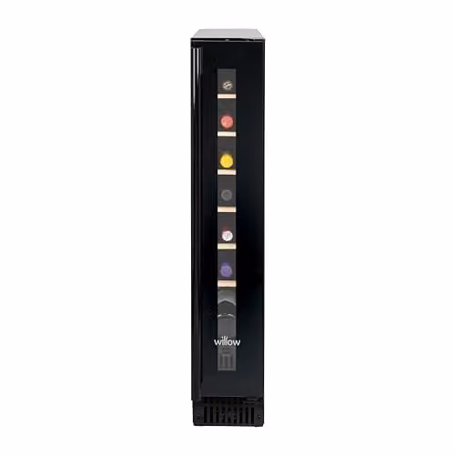 Willow W15WCB 20L Under Counter Wine Cooler in Black with Digital Touch Control and Ventilated Cooling
