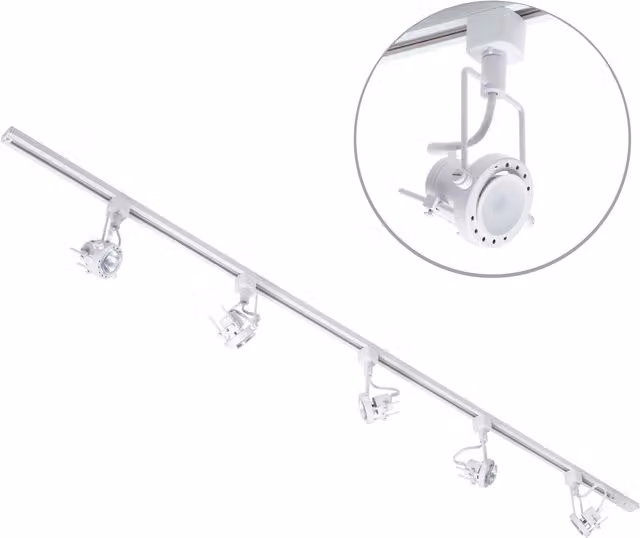 Litecraft Modern White Track Light Kit with 5 Adjustable LED Bulbs