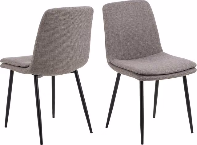 Furniture To Go Becca Dining Chair Set of 4 in Brown, Grey or Black Fabric with Metal Frame – 1
