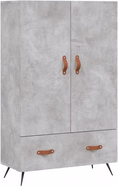 Berkfield Home Modern Highboard in Concrete Grey, W: 69.5 cm, D: 31 cm, H: 115 cm