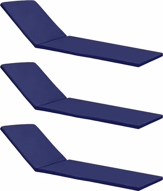 Gardenista Water Repellent Rectangular Outdoor Sun Lounger Cushion in Blue