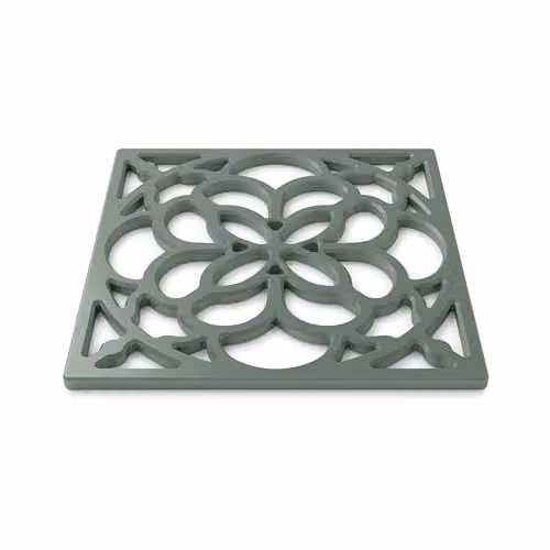 Zeal Square Silicone Non-Slip Heritage Trivet Mat in Green, W/D/H: 18 x 18 x 1 cm – 1
