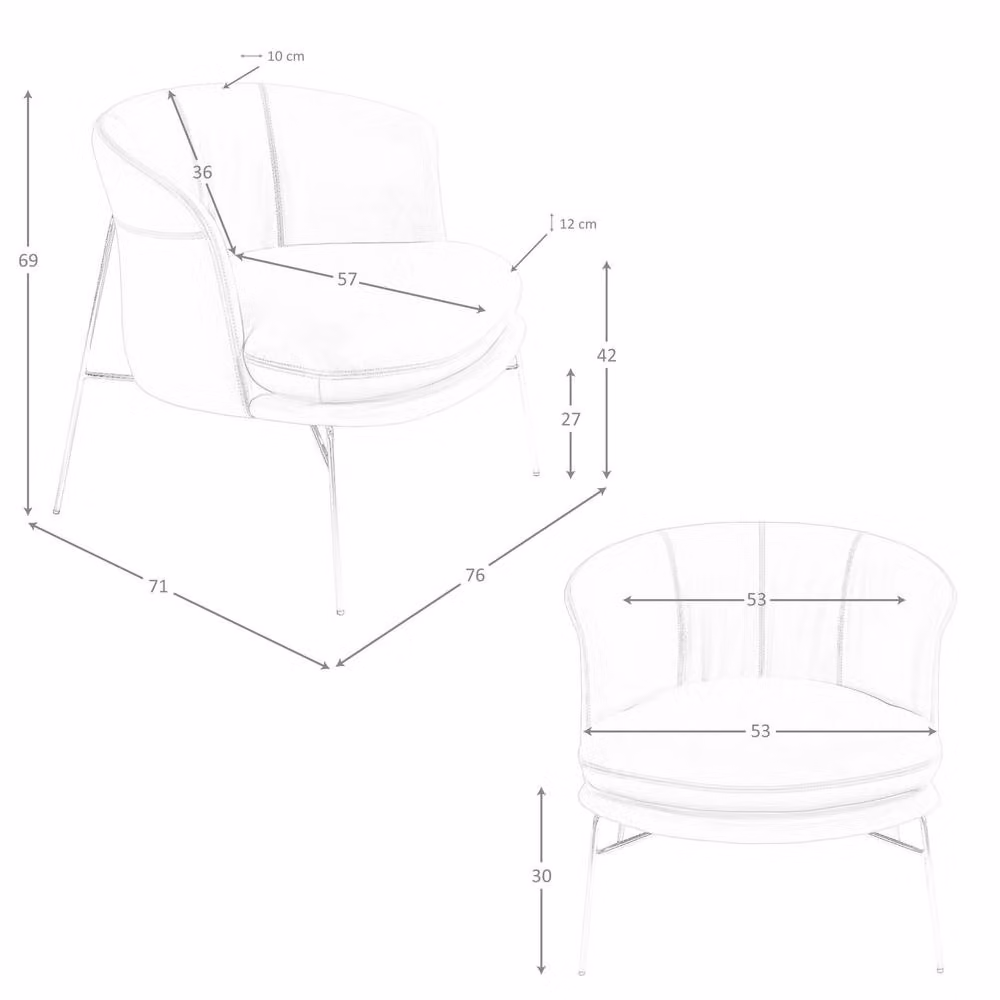 Angel Cerda Brown Leatherette Armchair with Chrome-Plated Metal Legs – 4