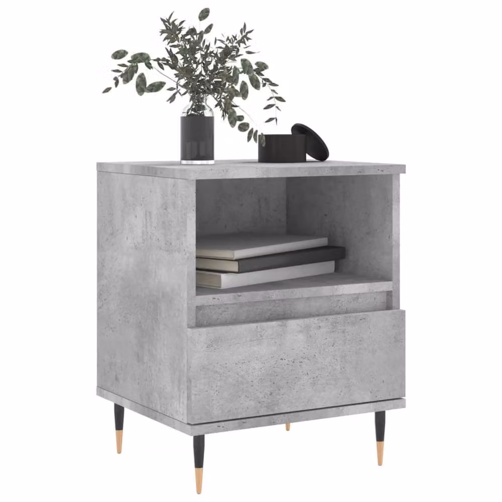Berkfield Home Bedside Cabinet in Concrete Grey, W/D/H: 40 x 35 x 50 cm – 3