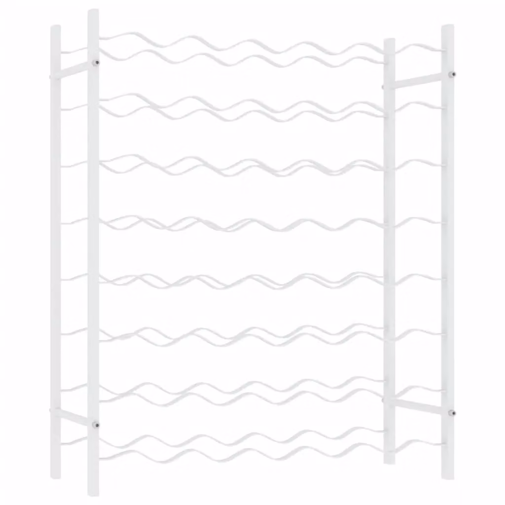 Berkfield Home Wall Mounted Modern White Metal Wine Rack for 48 Bottles – 2