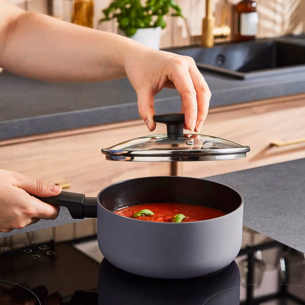 Morphy Richards 5-Piece Aluminium and Ceramic Saucepan and Frying Pan Set in Grey – 7