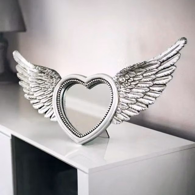 Marco Paul Large Vintage Heart Wall Mirror in Silver