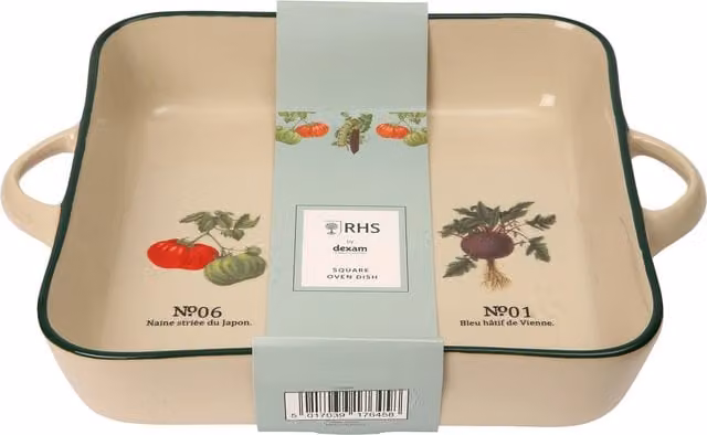 RHS by Dexam Benary Multicolour Square Stoneware Vegetable Roasting Dish with Handles