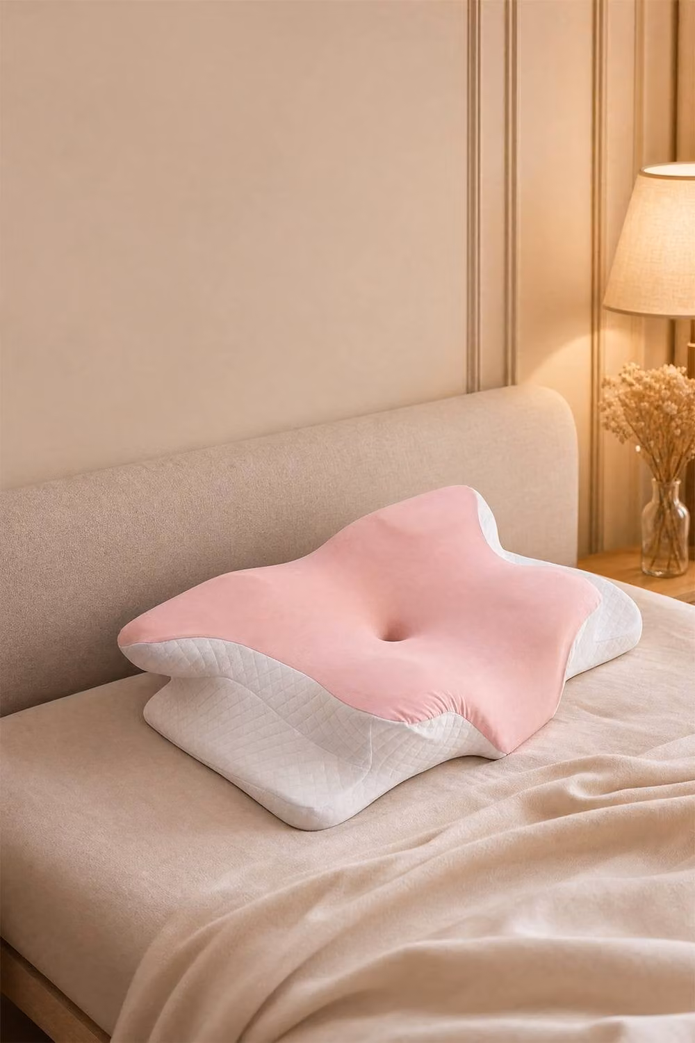 Living and Home Soft Memory Foam Pillow with Removable Breathable Cover in Pink – 2
