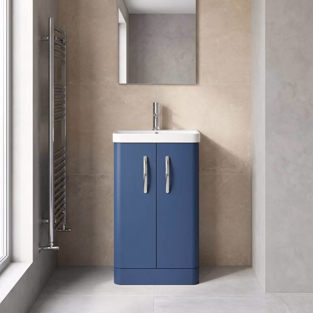 Balterley Handsacre Contemporary 2 Door Vanity Basin Unit, Satin Blue, W: 50 cm – 2