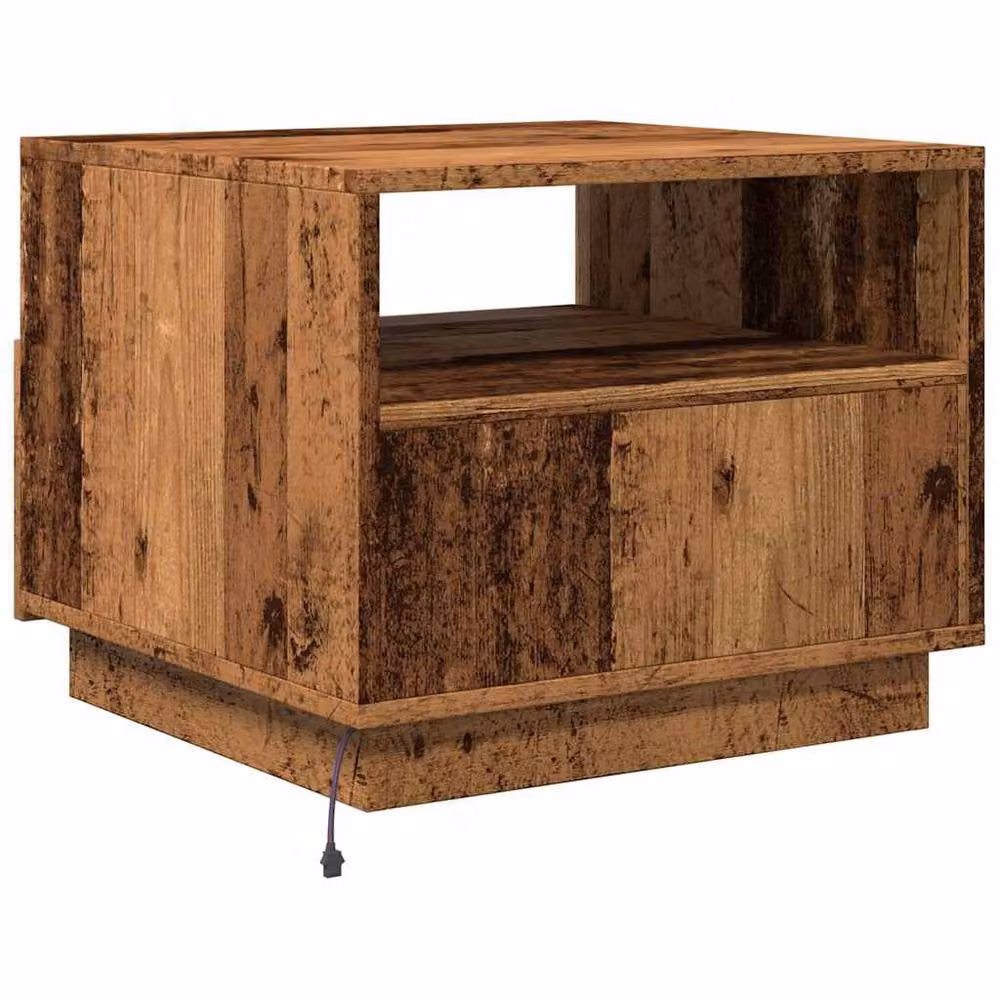 Berkfield Home Modern Coffee Table with LED Lights in Brown, W/D/H: 50 x 49 x 40 cm – 7