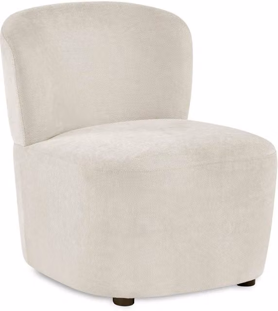 Cheshire Lunetta Beige Chenille Armless Tub Accent Chair