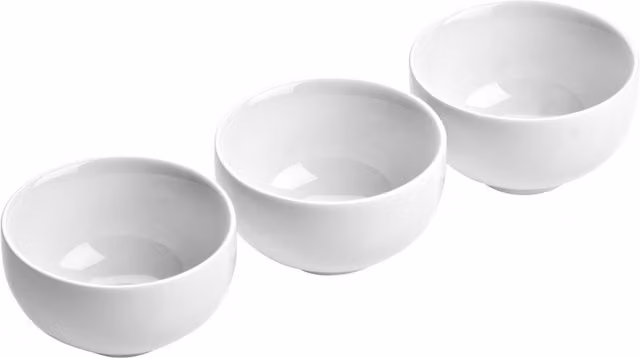 Orsina Dela Set of 3 Round White Porcelain Dip Bowls