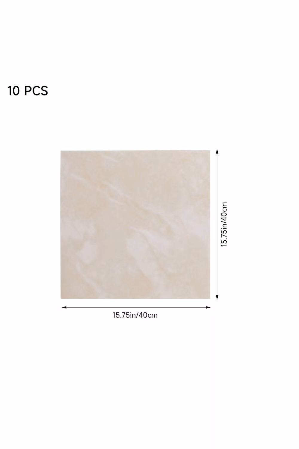 Living and Home 10pcs Light Yellow Marble Peel and Stick PVC Wall Tile Stickers, W/D: 40 x 40 cm – 2