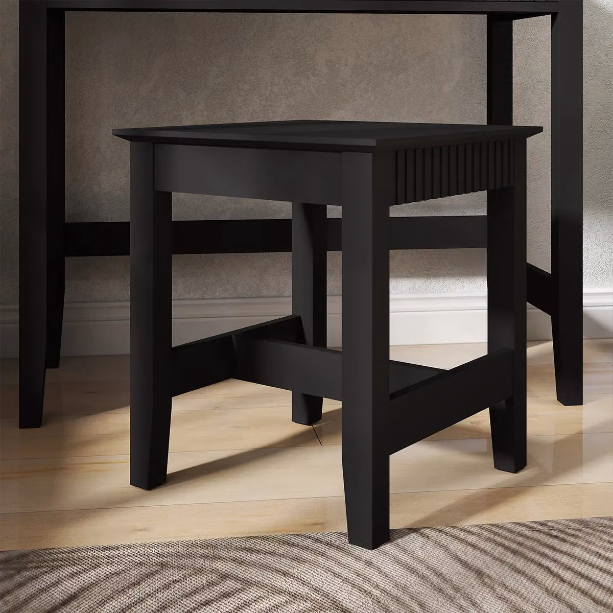 Melody Maison Hales Black Dressing Table and Stool Set in Black and Gold – 3