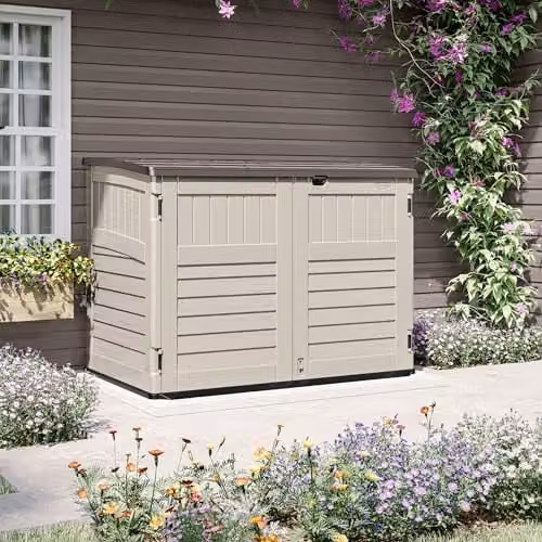 Rowlinson Stow-Away Large Garden Store in Vanilla, W: 179 cm, D: 112 cm, H: 132 cm