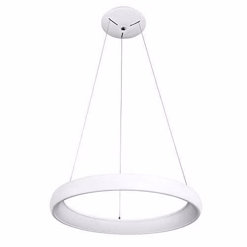 Netlighting Modern LED Ring Suspended Pendant Light, White, Warm White 3000K, 2750lm