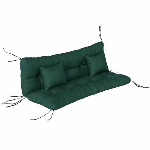 Outsunny Water Repellent Green Outdoor Seat and Back Cushions with Foam Padding