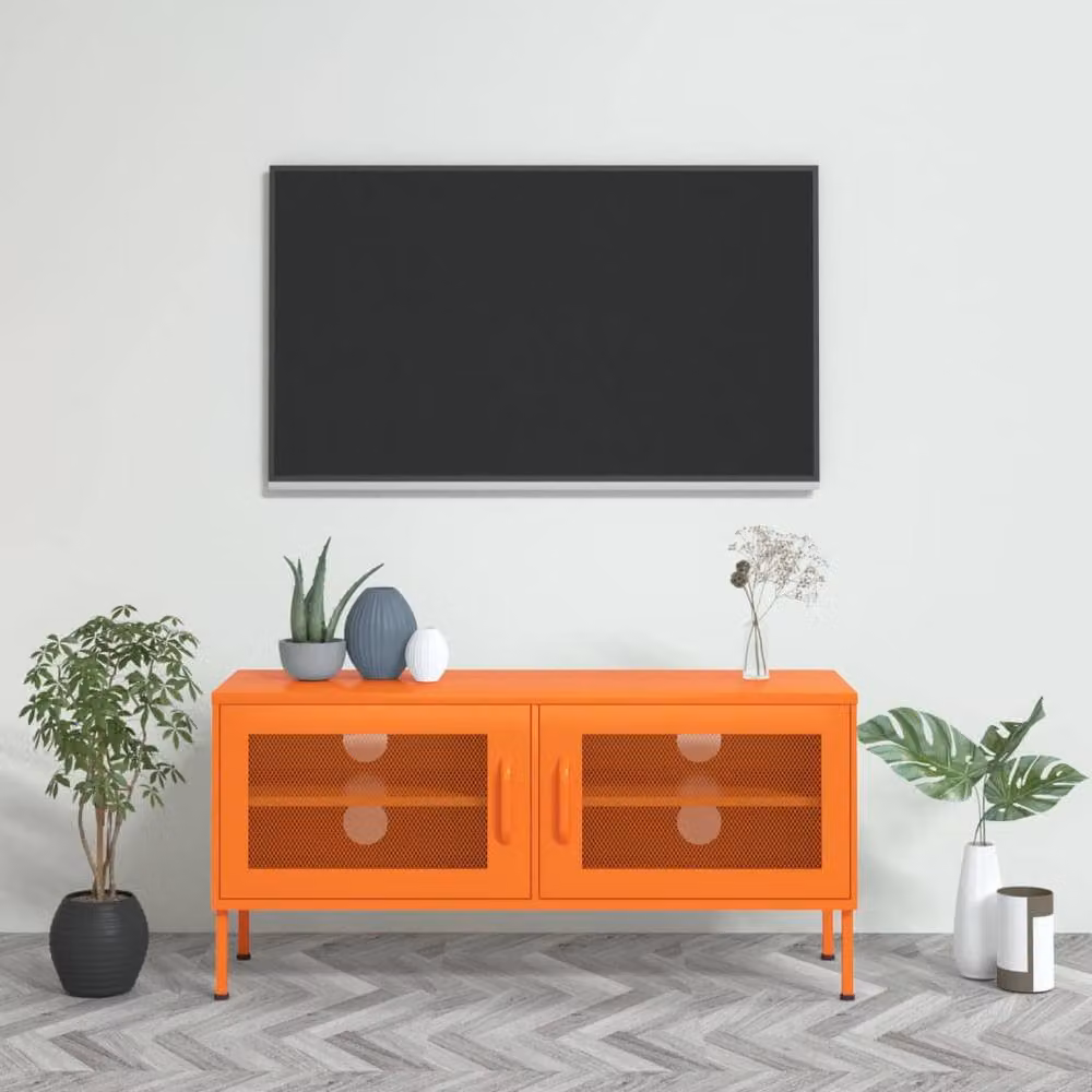 Berkfield Home Industrial Orange Steel TV Cabinet W/D/H: 105 x 35 x 50 cm – 2