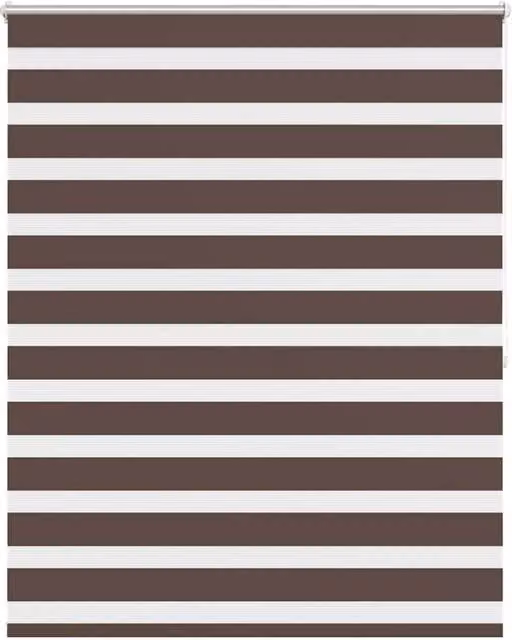 Berkfield Home Zebra Blind in Brown and White, W: 140 cm, H: 175 cm