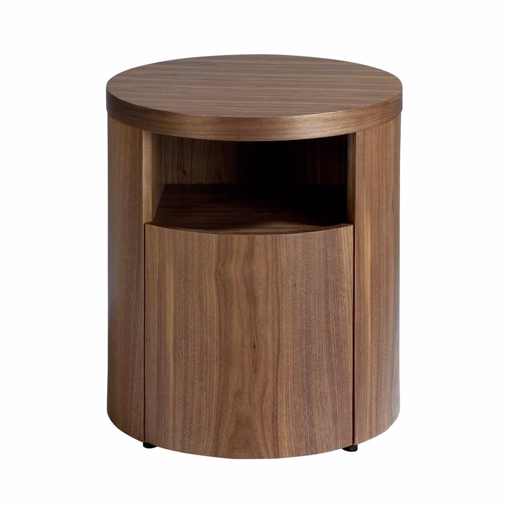 Angel Cerda Walnut Bedside Table in Brown with Soft-Close Drawer, W/D/H: 48 x 48 x 55 cm – 2